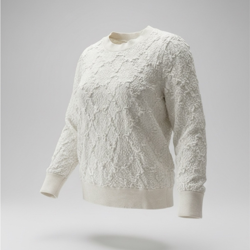 Free People Cream Textured Women's Sweater